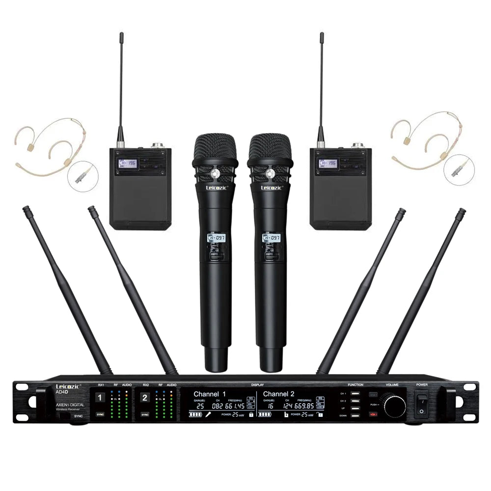 Leicozic AD4D/KSM9 900/500/600Mhz Stage Microphone Wireless System Condensor Microfone Hand Mic Lavalier Microfono UHF Microfon