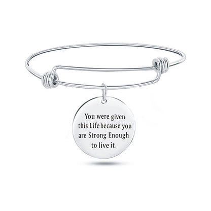 Inspiration Bracelet Stainless Steel Bangle Alloy never give up Hope Faith Believe Charm Bracelet Bangles For Women Gift Pulsera