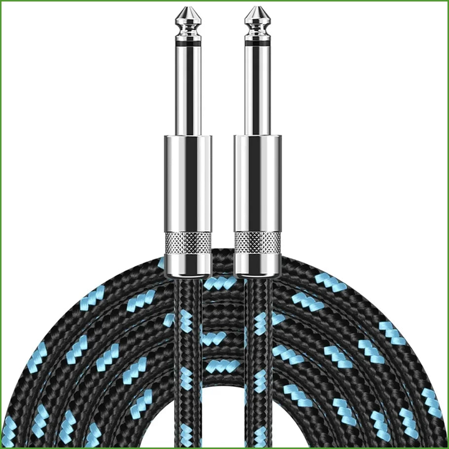 Guitar Cable 10/20ft Electric Instrument Bass AMP Cord for Electric Guitar Mandolin, (Right Angle to Straight, Black)