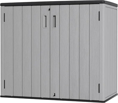 Mrosaa Large Outdoor Storage Box,Resin Sheds&Outdoor Storage Waterproof/Lockable,Outdoor Storage Cabinets