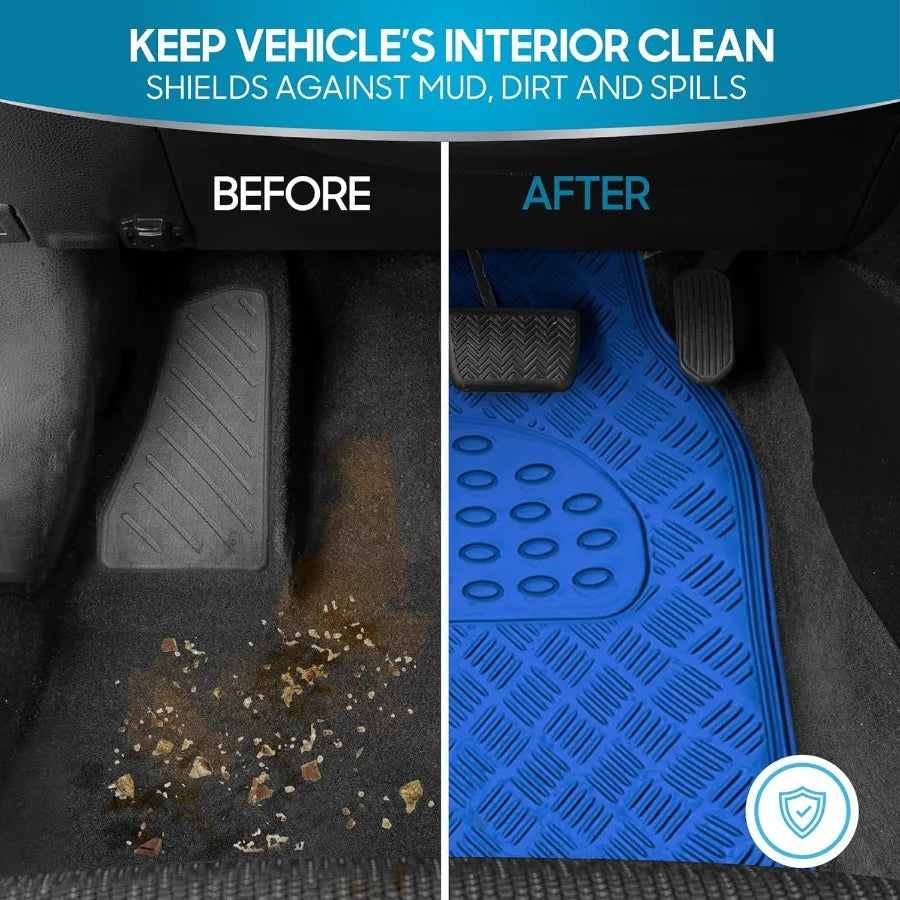 Metallic Chrome Car Floor Mats AllWeather Universal Fit Automotive Floor Mats for Cars SUVs Floor Mats for Trucks Car Mats Full
