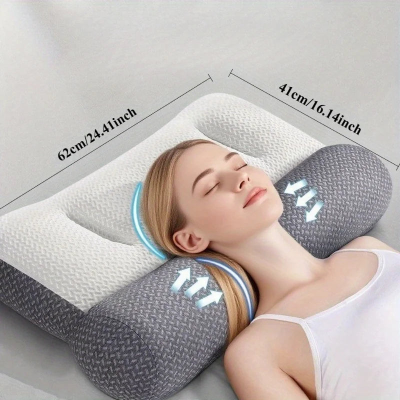 1pcs Ergonomic Zoned Traction Cervical  Support Pillow Neck Relief Pillow for Comfortable Sleeping