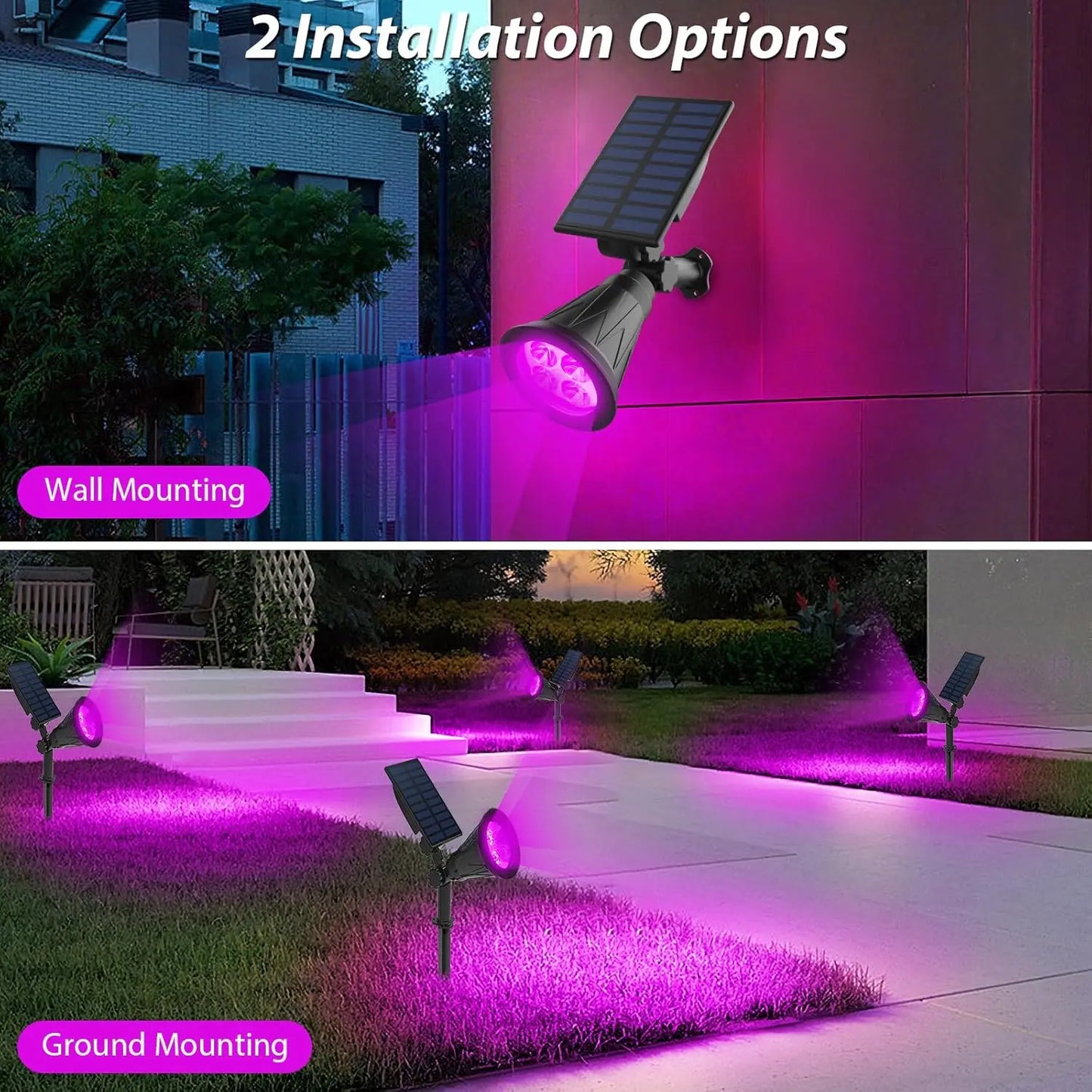 4Led Solar Light Outdoor Landscape Garden Halloween Black Lights