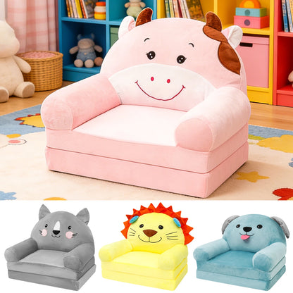 Foldable Kids Sofa Baby Seat Chair Foam Filled for Reading Relaxing Nursery Bedroom