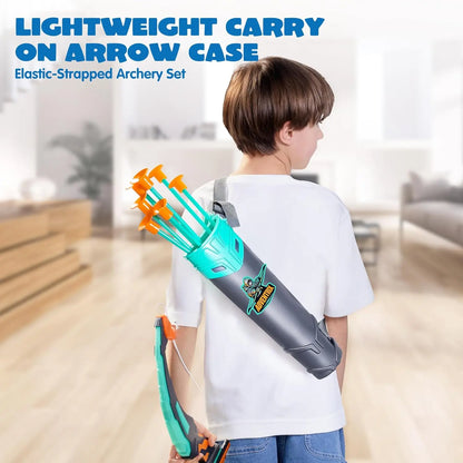 JOYFY Kids Bow and Arrow Set LED Light Up Archery Toy With 9 Suction Cup Arrows Target for Kid Ages 6-12 Outdoor Play Gift