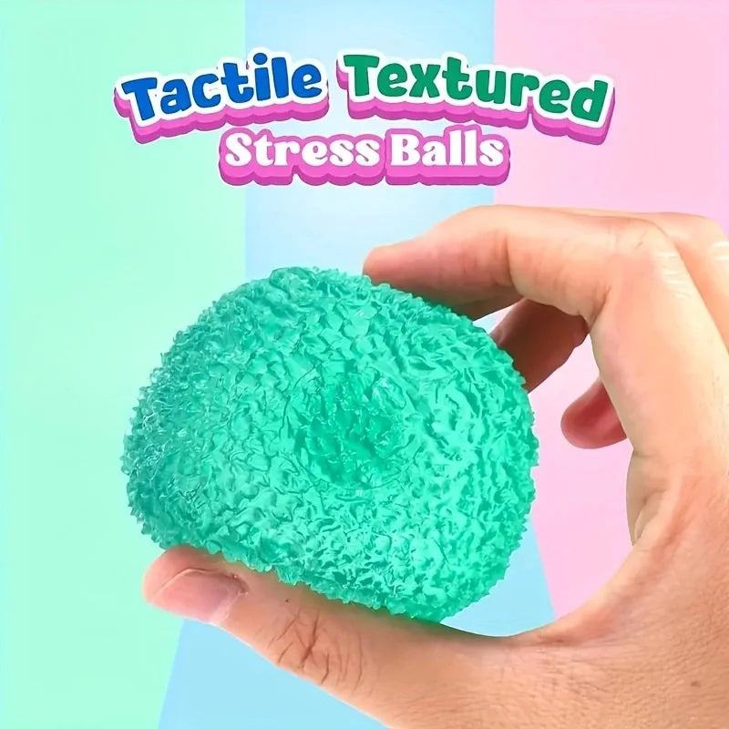 1Pc Squishy Multicolor Texture Ice Ball Squeeze Toy for Kids Soft Pinch Sensory Toys,Party Favors Gifts.
