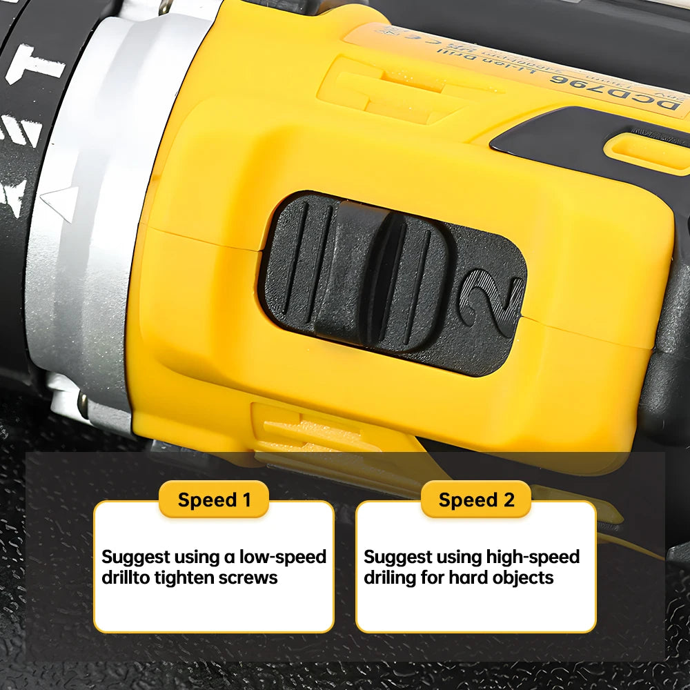 Dewalt DCD796 Compact Cordless Brushless Impact Drill LED Light Powerful Multi-functional Electric Power Tool 20V Battery