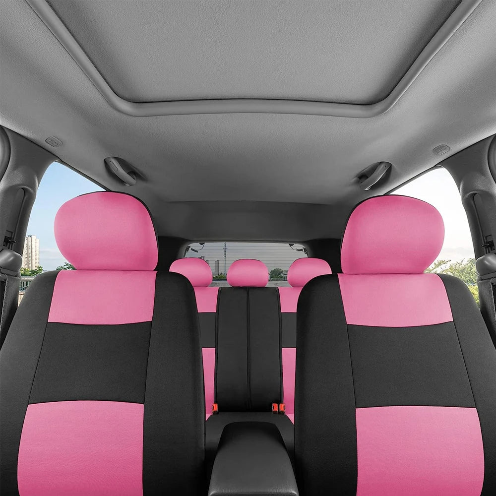 Universal Car Seat Covers Full Set Fit For Most Car SUV Truck Accessories Interior Rear Seat Can Split With 40/60 50/50 60/40