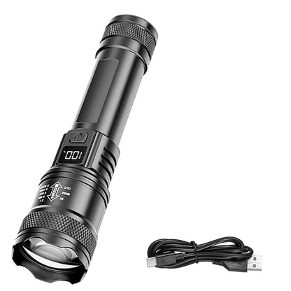 2000LM Super Bright LED Flashlight, USB-C Rechargeable with Digital Display Torch,Long Lasting for Outdoor Camping Emergency