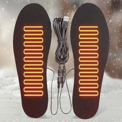 USB Heated Shoe Insoles ECuttable Foot Warming Pad Rechargeable Foot Warmer