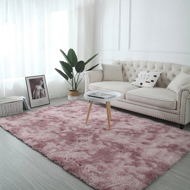 VIKAMA Tie-Dye Plush Carpet Living Room Decoration Soft Fluffy Home Mat 
Non-Slip Blanket