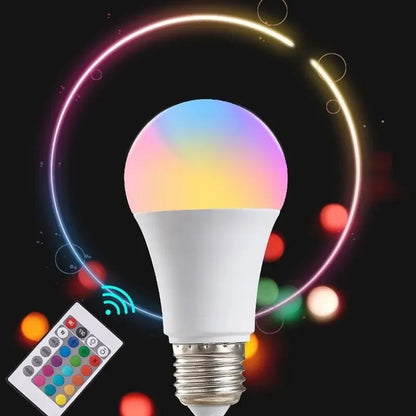 16 Colors RGB Bulb LED Multicolor Bulb E27 220V Household Lighting Dimmable 24 Key Remote Control Smart Lamp