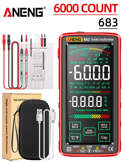 ANENG 683 Smart Multimeter Rechargeable High-end Touch 6000 Counts AC/DC Voltage Tester