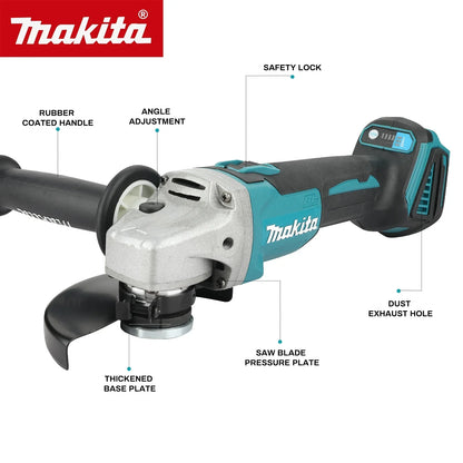Makita DTW300 + DGA404 Combo: 18V, 580Nm Impact Wrench (3800RPM), 680W Angle Grinder