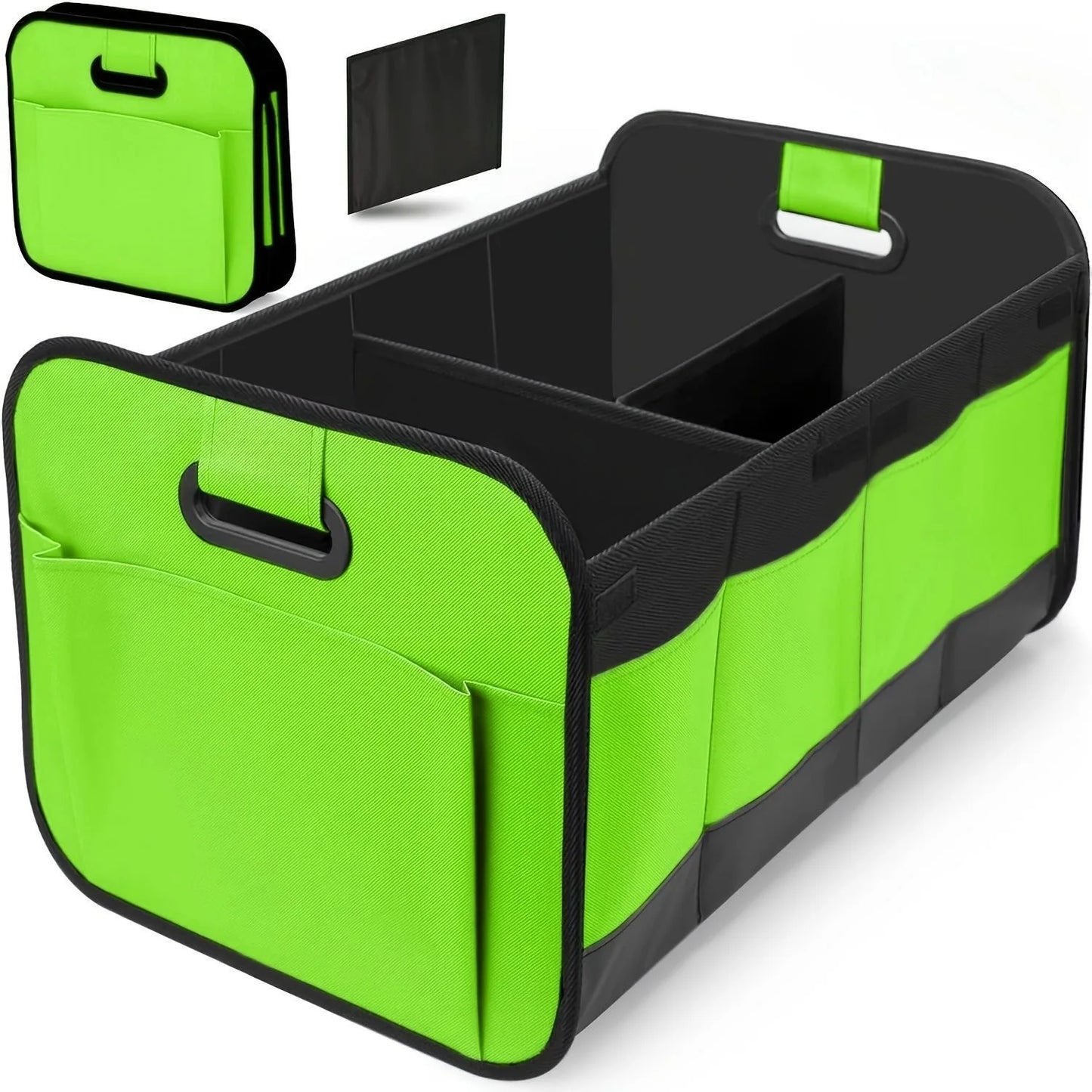 Collapsible Large Car Trunk Storage Box, Waterproof 600D Oxford Fabric Organizer with Flip Top & Reinforced Handles for SUV/Van