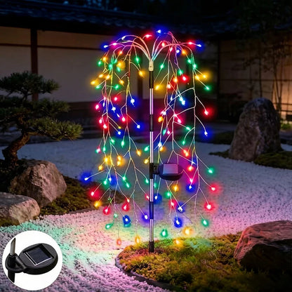 Outdoor Holiday LED Fairy Lights Garden Path Decor Garland Tree Solar Lights