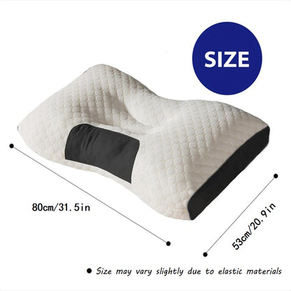 2pcs Massage Neck Pillows Adjustable Ergonomic Orthopedic Contour Support, High-Quality Pillow Core, All-Season Sleeping Comfort