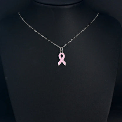 10PCS Lot Stainless Steel Chain with Yellow Pink Ribbon Hope Pendant Necklace Breast Cancer Awareness Jewelry