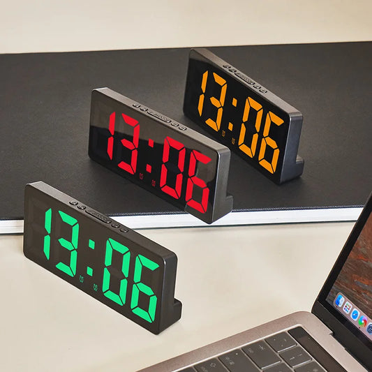 Digital Alarm Clock Voice Control Snooze Clock