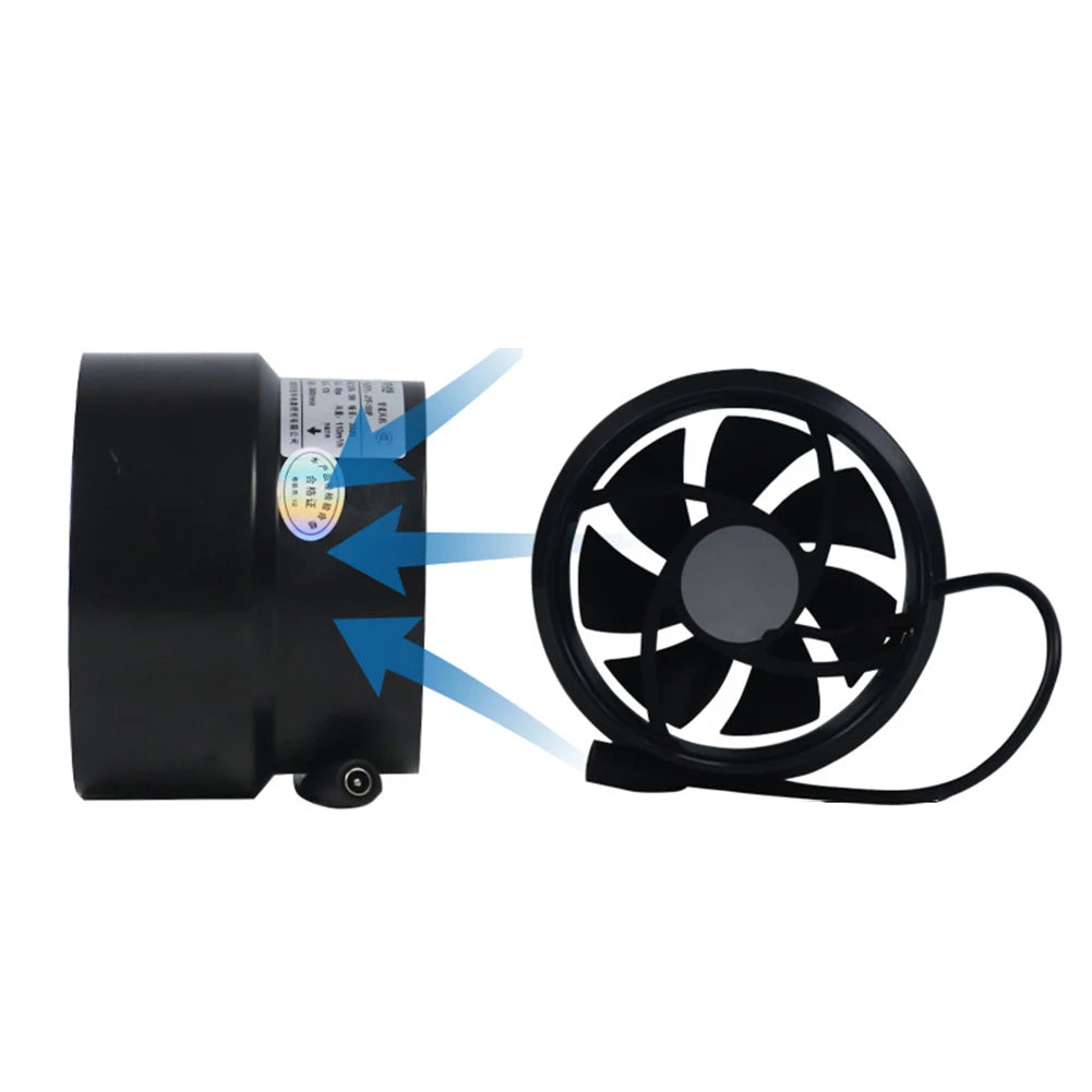 1pc Powerful Duct Fan 12V Ventilation Exhaust Fan 100mm-110mm Duct Extractor Fan For Bedrooms Bathrooms Kitchens Chicken Coops
