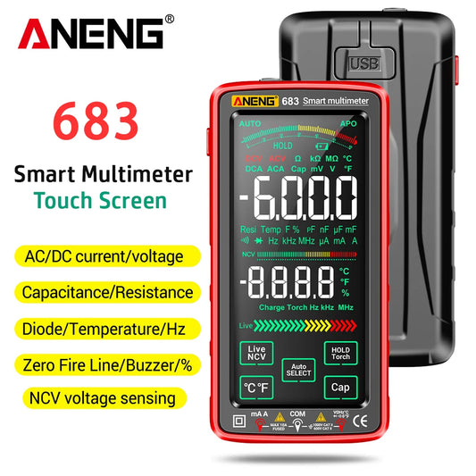 ANENG 683 Smart Multimeter Rechargeable High-end Touch 6000 Counts AC/DC Voltage Tester