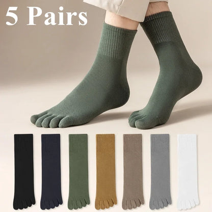 5 Pairs Toe Socks Men High Quality Cotton Five Finger Socks Thin Summer Sports Socks with Separate Finger