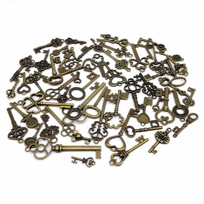 59pcs Mix Metal Retro Antique Brass Vintage Bronze teampunk Charms Pendant Jewelry Making