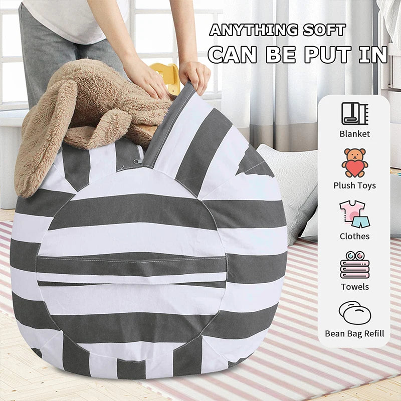 Printed Children's Plush Toy Storage Beanbag Set Comfortable Lazy Sofa Beanbag