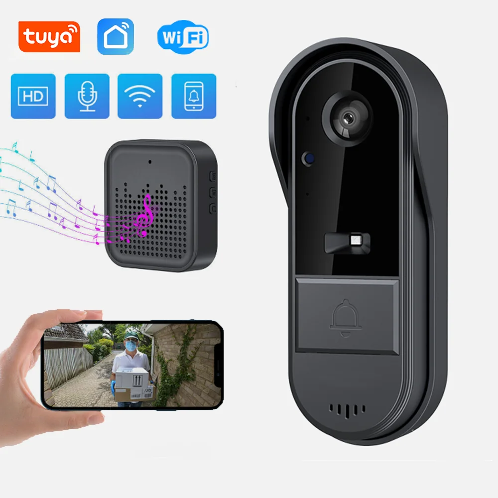 Tuya WiFi Wireless Video Doorbell Camera HD Video Intercom Smart Home Security Protection Night Vision
