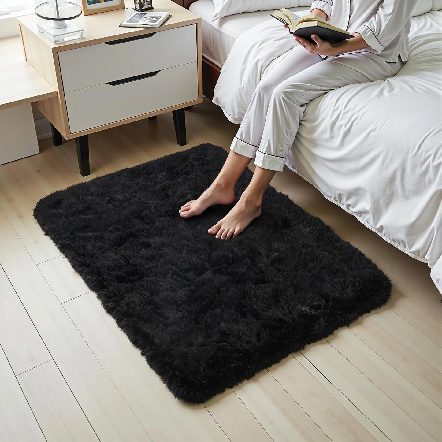 VIKAMA Tie-Dye Plush Carpet Living Room Decoration Soft Fluffy Home Mat 
Non-Slip Blanket