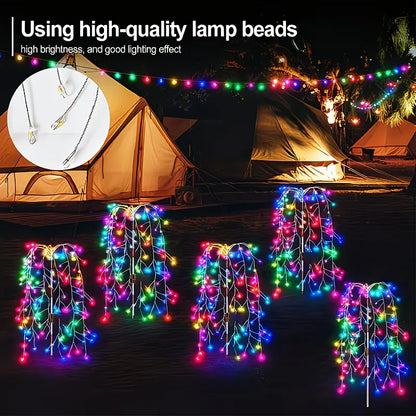Outdoor Holiday LED Fairy Lights Garden Path Decor Garland Tree Solar Lights