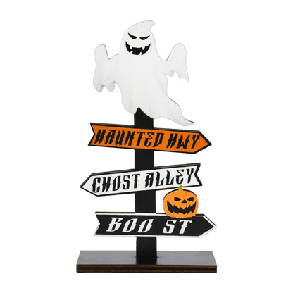 Halloween Wooden Ornament Ghost Pumpkin Skull Horror