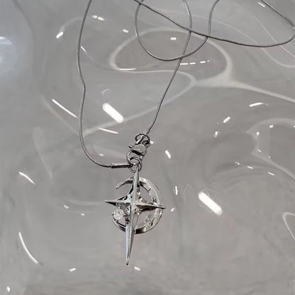 GUFTM Moon Star Pendant Galaxy Necklace For Women