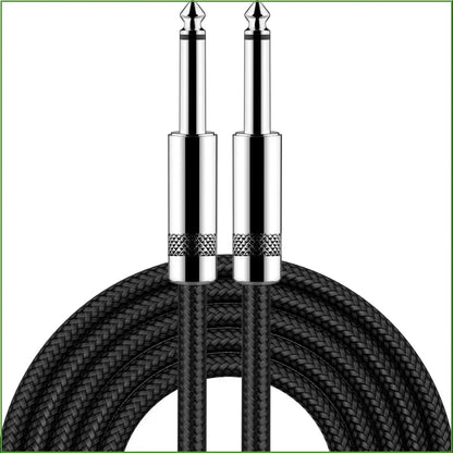 Guitar Cable 10/20ft Electric Instrument Bass AMP Cord for Electric Guitar Mandolin, (Right Angle to Straight, Black)