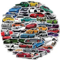 100PCS Cartoon JDM Racing Car Collection Graffiti Stickers DIY Classic Travel Bag Decoration Stickers