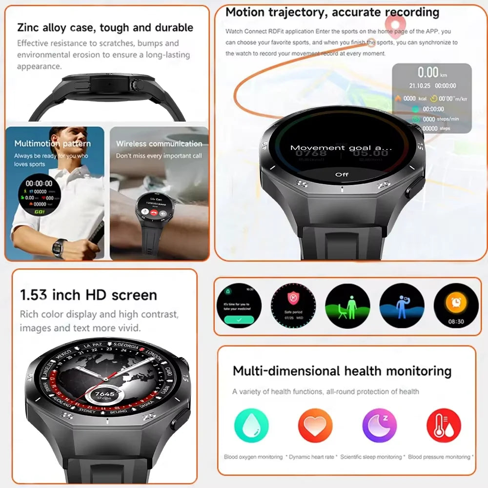 2026 New Bluetooth Smart Watch with Call Function 1.52-inch Customizable Dial Sor Men Women  with Health Monitor