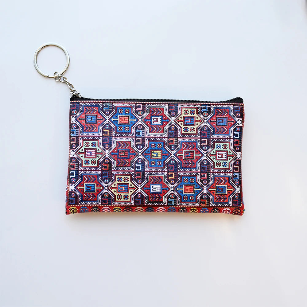 Vintage Printed Coin Wallet, Lightweight and Versatile Storage Bag, Coin Wallet, Gift Bag