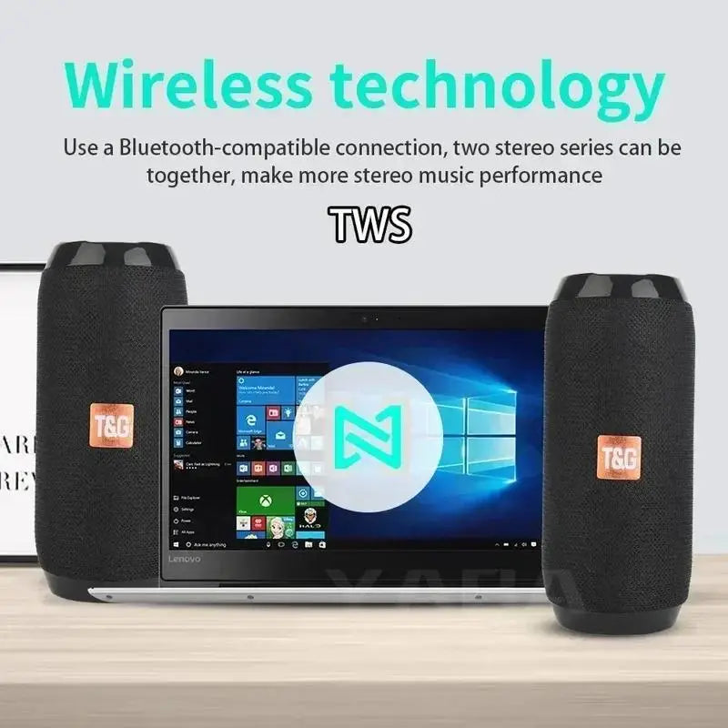 Portable Bluetooth Speaker Wireless , Ipx4 Waterproof Bluetooth 5.0 TWS MP3 Player Paring Aux & Tf-Card Input for Home  Outdoor