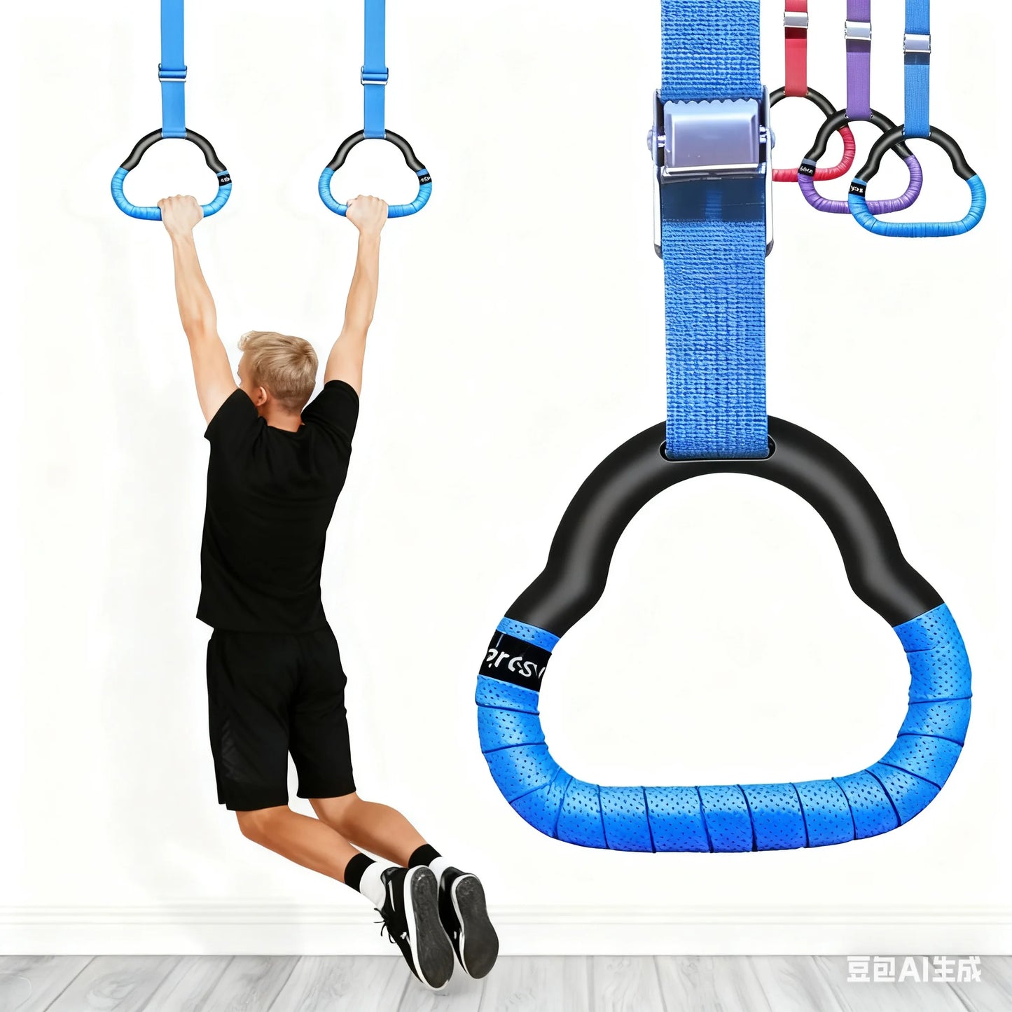 Rings Toys Gymnastics Rings Children's Sports Toys Anti-Slip Straps Adjustable