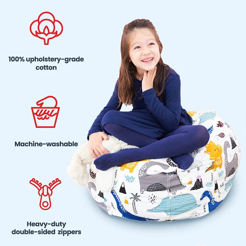 Printed Children's Plush Toy Storage Beanbag Set Comfortable Lazy Sofa Beanbag